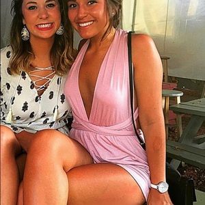 Pink Lulu’s strap romper, size M